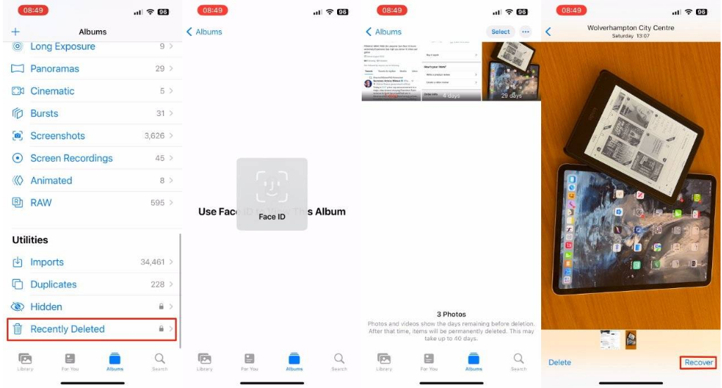 向阳苹果14维修分享 iPhone14 上恢复已删除的照片 