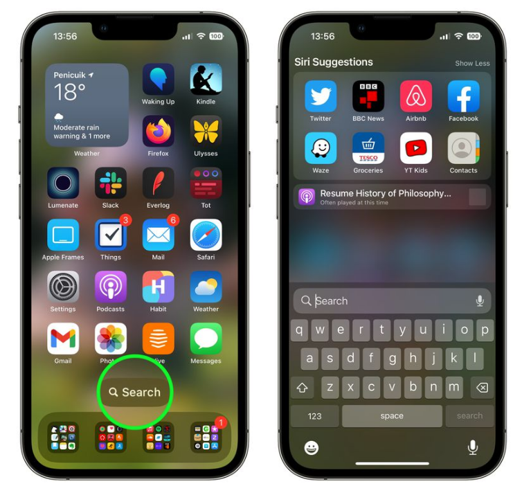 向阳苹果手机维修分享升级到 iOS 16 后，如何删除主屏幕上的搜索按钮 